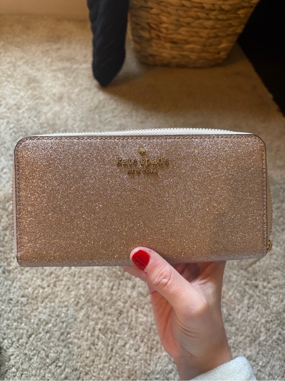 kate spade Rose Gold Glitter Tote, Wallet & Laptop Sleeve Set - Picture 7 of 8